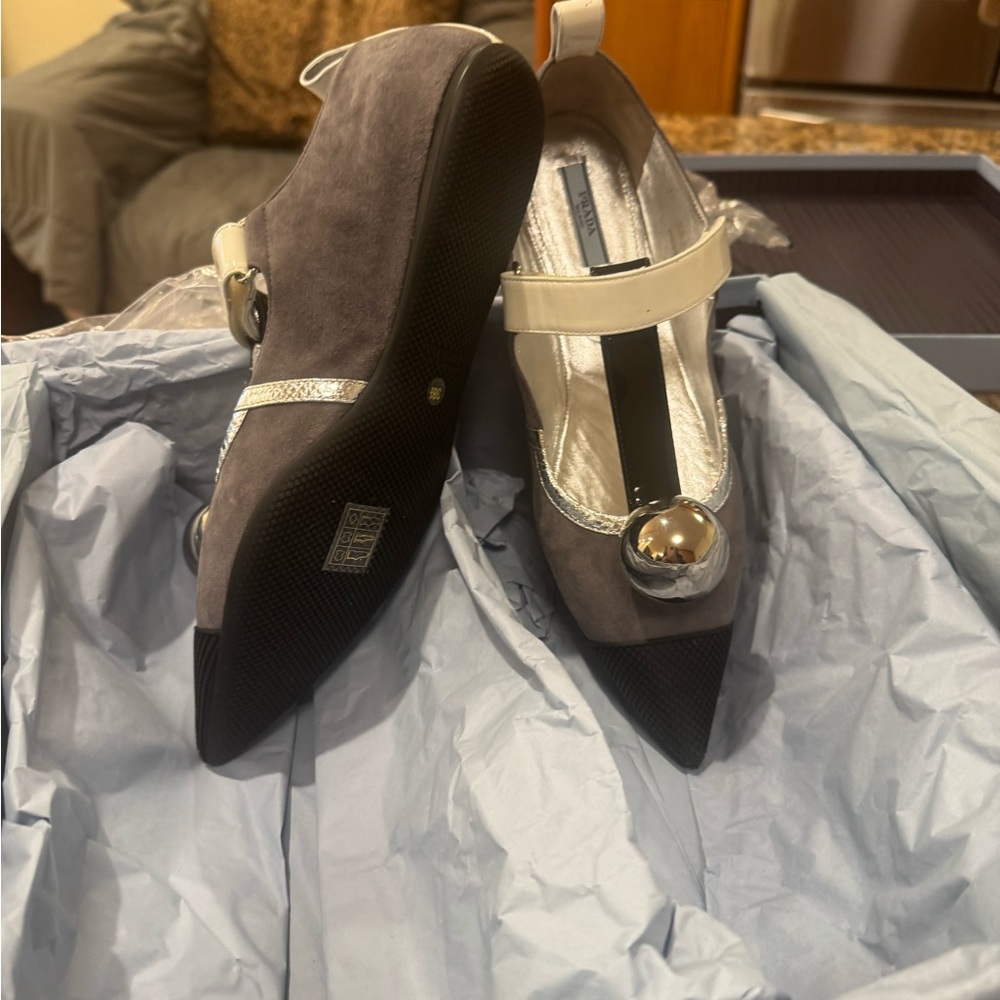 Prada flats ballerina shoes multicolor Sz 8.5 - Picture 15 of 16